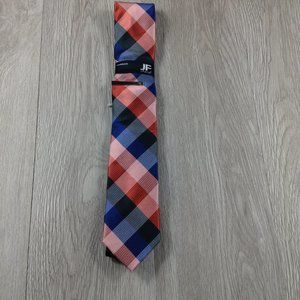 J Ferrer Red and Blue Plaid Tie